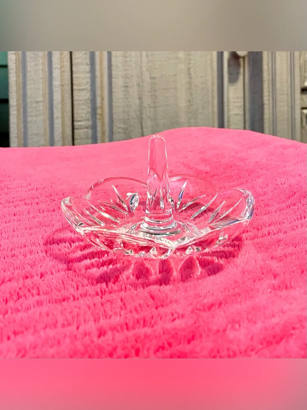 CASH’S Crystal Ring Dish -Hawthorne Fairy Collection -Pattern is Waterford Style